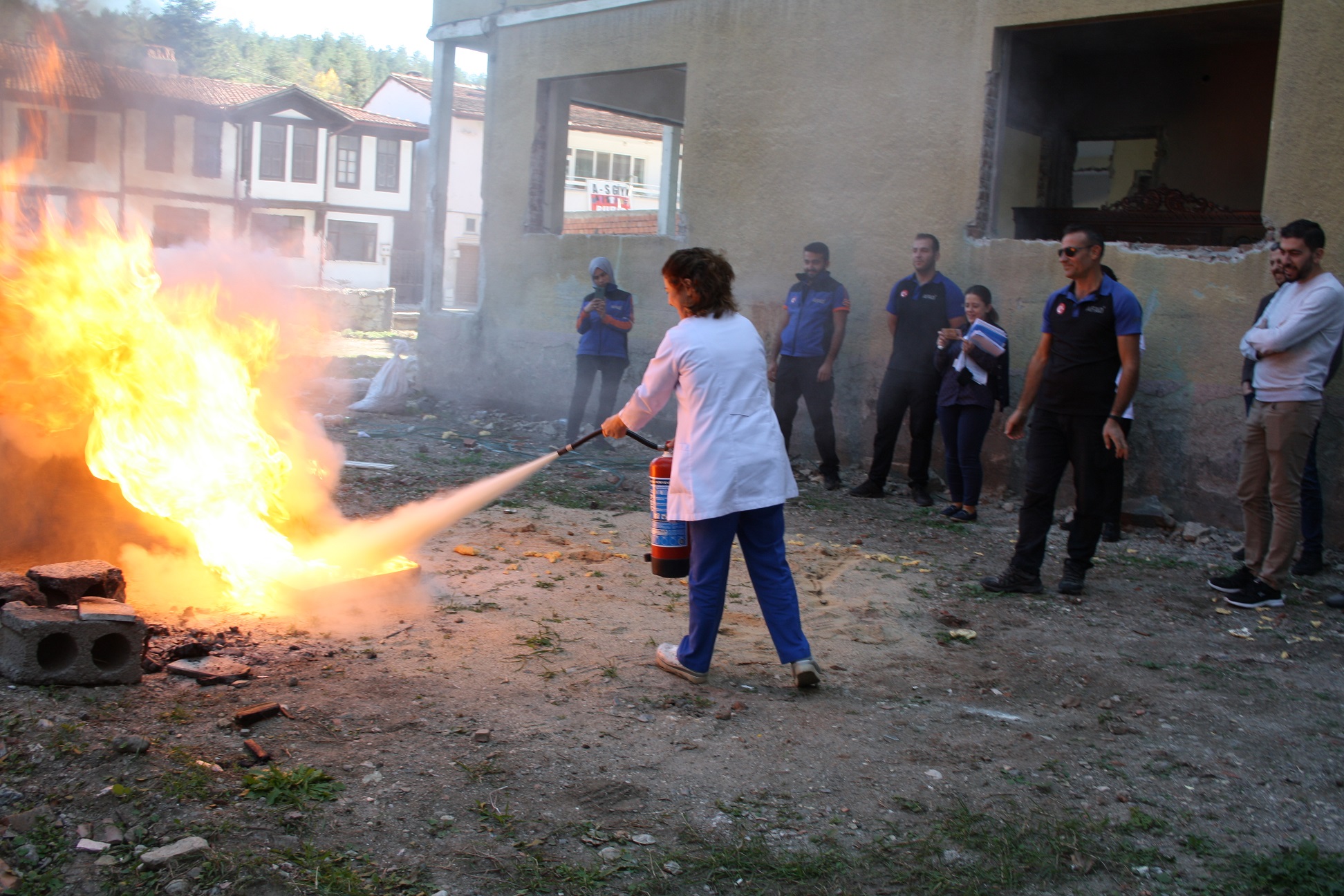 Özel Anadolu’da, yangın ve kurtarma tatbikatı